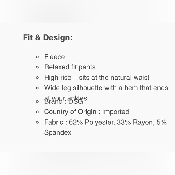 DSG So Soft Wide Leg Sweatpants.   NWOT.  Sz M - Picture 8 of 8